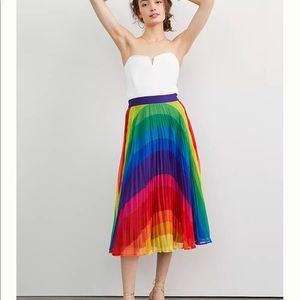 Anthropologie Pleated rainbow skirt